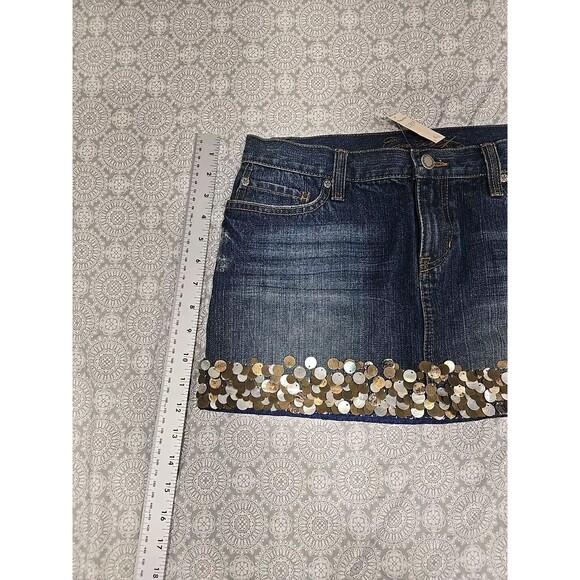Vintage Y2K Abercrombie & Fitch Jean Mini Skirt Bedazzle Size 27 Womens 4 NWT - Picture 11 of 14